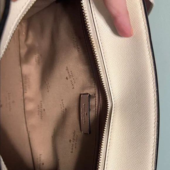 kate spade Cream and Tan Satchel with Black Handles - Picture 10 of 12